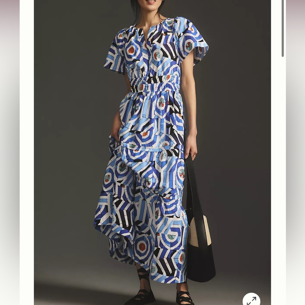 Anthropologie Somerset Maxi Dress - Hawaiian Blue XL